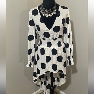 Polka Dot Blouse (Necklace Not Included)